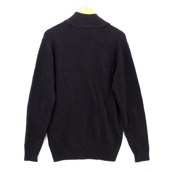 WoolOvers Sweater Mens Black Casual Full Zip Long Sleeve Wool Size Small S - Picture 6 of 8